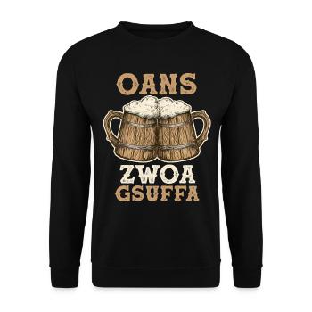 Dirndl Trachten München - Unisex Pullover - Schwarz - Vorne - Alina (178cm) & Michal (187cm)