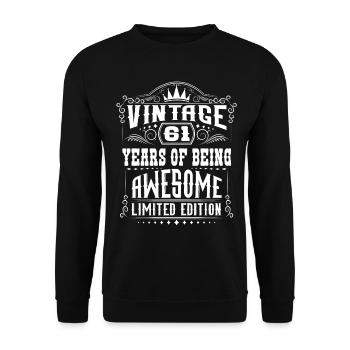 61 Years Of Being Awesome 61 Birthday 61 Years - Unisex Sweatshirt - black - Front - Alina (178cm) & Michal (187cm)