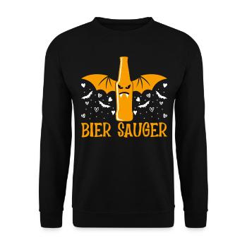 Halloween Bier Sauger Halloween Bier Vampir - Unisex Pullover - Schwarz - Vorne - Alina (178cm) & Michal (187cm)
