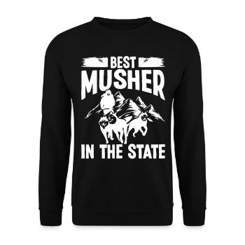 Best Musher in the State Alaska Sled Dog Racing - Unisex Sweatshirt - black - Front - Alina (178cm) & Michal (187cm)