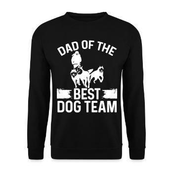 Mushing Dog Team Papa Husky Traîneau traîneau Course de chiens - Sweat-shirt Unisexe - noir - Devant - Alina (178cm) & Michal (187cm)