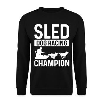 Champion de course de chiens de traîneau Alaska Husky Sleighdding - Sweat-shirt Unisexe - noir - Devant - Alina (178cm) & Michal (187cm)