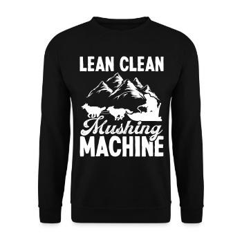 Mushing Machine Alaska Sled Dog Racing Husky - Unisex Pullover - Schwarz - Vorne - Alina (178cm) & Michal (187cm)