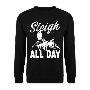 Alaska Sled Dog Racing Dog Team Sled Dog Racer - Unisex Sweatshirt - black - Front - Alina (178cm) & Michal (187cm)