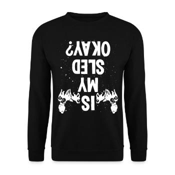 Alaska Mushing Is my Sled okay Husky Dog Racer - Unisex Sweatshirt - black - Front - Alina (178cm) & Michal (187cm)