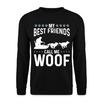 Alaska Mushing Dog Owner Sled Dog Racing Husky - Unisex Pullover - Schwarz - Vorne - Alina (178cm) & Michal (187cm)