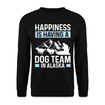 Alaska Dog Team Mushing Traîneau Course de chiens Husky - Sweat-shirt Unisexe - noir - Devant - Alina (178cm) & Michal (187cm)