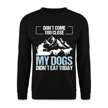 Funny Alaska Mushing Husky Sled Dog Racing - Unisex Pullover - Schwarz - Vorne - Alina (178cm) & Michal (187cm)