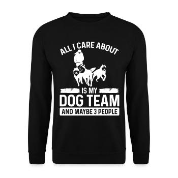 Alaska Sled Dog Owner Lover Alaska Mushing Husky - Unisex Sweatshirt - black - Front - Alina (178cm) & Michal (187cm)