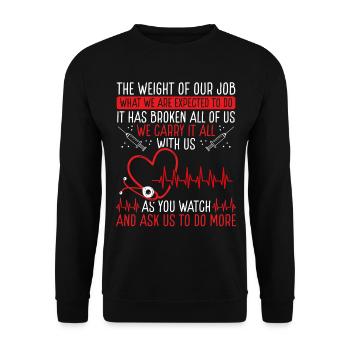 RN CNA Nurse Emergency Room Nursing ER - Unisex Sweatshirt - black - Front - Alina (178cm) & Michal (187cm)