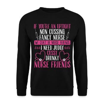 Appréciation des infirmières de l’AIIC INFIRMIÈRE INFIRMIÈRE Infirmières des urgences - Sweat-shirt Unisexe - noir - Devant - Alina (178cm) & Michal (187cm)