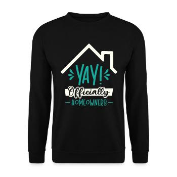 Neue Hauseigentümer Einweihung Offiziell - Unisex Pullover - Schwarz - Vorne - Alina (178cm) & Michal (187cm)