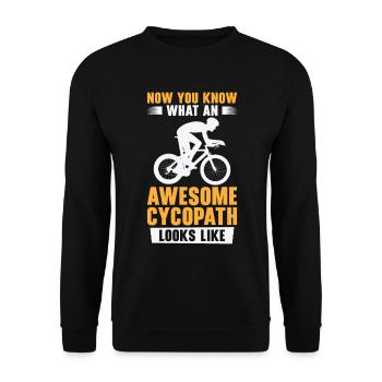 Lustige Radfahrer Radfahrer Fahrrad Fahrrad Berg - Unisex Pullover - Schwarz - Vorne - Alina (178cm) & Michal (187cm)