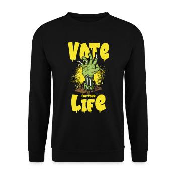 Halloween Voting Zombie Spooky Monsters Horror Fan - Unisex Sweatshirt - black - Front - Alina (178cm) & Michal (187cm)