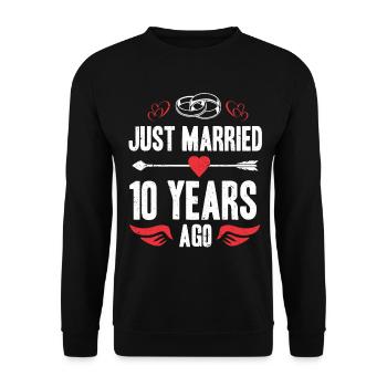 Je viens de me marier il y a 10 ans 10e anniversaire de mariage - Sweat-shirt Unisexe - noir - Devant - Alina (178cm) & Michal (187cm)