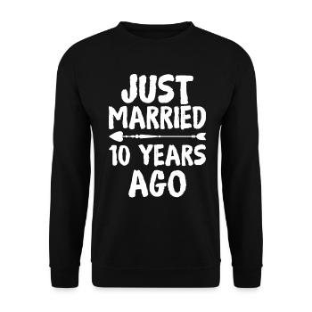 Je viens de me marier il y a 10 ans 10e anniversaire de mariage - Sweat-shirt Unisexe - noir - Devant - Alina (178cm) & Michal (187cm)
