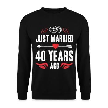 Je viens de me marier il y a 40 ans 40e anniversaire de mariage - Sweat-shirt Unisexe - noir - Devant - Alina (178cm) & Michal (187cm)