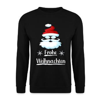 Weihnachtsmann Fröhlich - Unisex Pullover - Schwarz - Vorne - Alina (178cm) & Michal (187cm)