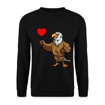 Eagle Bird Balloon Heart Wildlife Kids Child - Unisex Sweatshirt - black - Front - Alina (178cm) & Michal (187cm)