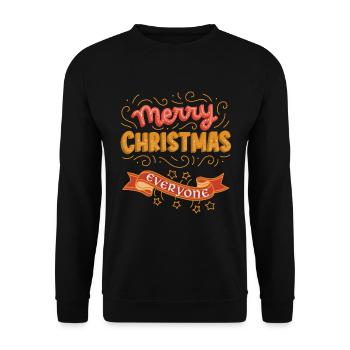 Noël, Typographie, Vintage Joyeux Noël - Sweat-shirt Unisexe - noir - Devant - Alina (178cm) & Michal (187cm)