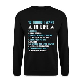 Boating Captain Boat Owner Sailing Boat Adventure - Unisex Sweatshirt - black - Front - Alina (178cm) & Michal (187cm)