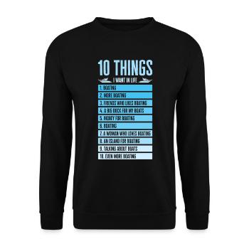 Boating Captain Boat Owner Sailing Boat Adventure - Unisex Sweatshirt - black - Front - Alina (178cm) & Michal (187cm)