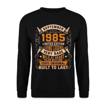 Birthday Legends 100% Original September 1985 - Unisex Sweatshirt - black - Front - Alina (178cm) & Michal (187cm)