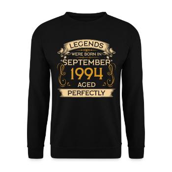 Geburtstag Legends Were Born In September 1994 - Unisex Pullover - Schwarz - Vorne - Alina (178cm) & Michal (187cm)