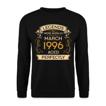 Geburtstag Legends Were Born In März 1996 - Unisex Pullover - Schwarz - Vorne - Alina (178cm) & Michal (187cm)