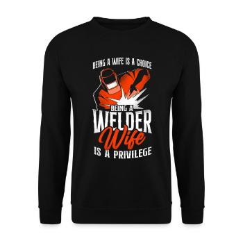 Soudeur Soudeur Femme Vintage Étant - Sweat-shirt Unisexe - noir - Devant - Alina (178cm) & Michal (187cm)
