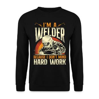 Welder Welding Vintage Retro I'm A - Unisex Pullover - Schwarz - Vorne - Alina (178cm) & Michal (187cm)