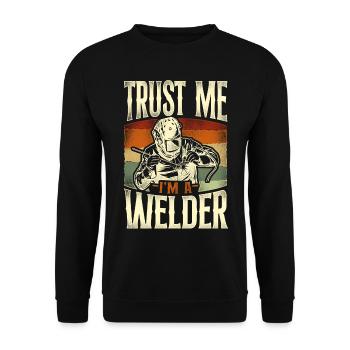 Soudeur Soudage Vintage Retro Trust - Sweat-shirt Unisexe - noir - Devant - Alina (178cm) & Michal (187cm)