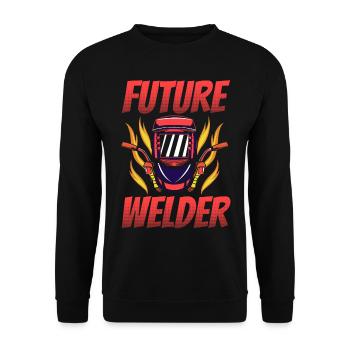 Welder Welding Vintage Future - Unisex Pullover - Schwarz - Vorne - Alina (178cm) & Michal (187cm)