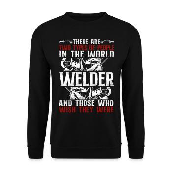 Welder Welding Vintage There Are - Unisex Pullover - Schwarz - Vorne - Alina (178cm) & Michal (187cm)