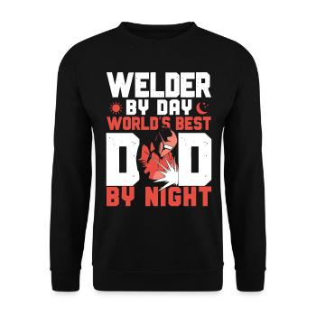 Welder Welding Dad Father Vintage - Unisex Sweatshirt - black - Front - Alina (178cm) & Michal (187cm)
