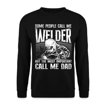 Welder Welding Dad Father Vintage - Unisex Sweatshirt - black - Front - Alina (178cm) & Michal (187cm)