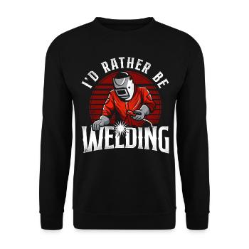 Welder Welding Vintage Retro I'd - Unisex Sweatshirt - black - Front - Alina (178cm) & Michal (187cm)