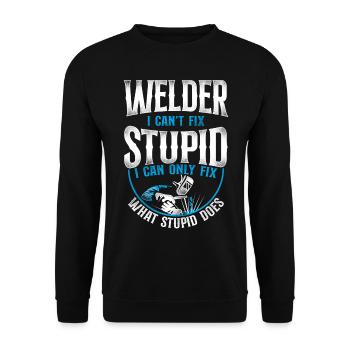 Welder Welding Vintage Welder I - Unisex Pullover - Schwarz - Vorne - Alina (178cm) & Michal (187cm)