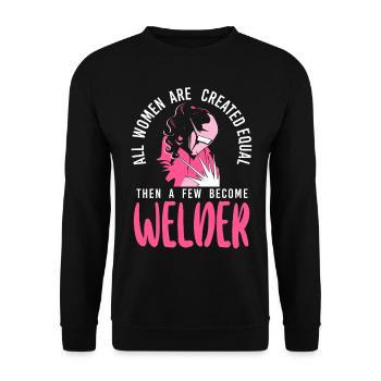 Welder Welding Female Welder All - Unisex Pullover - Schwarz - Vorne - Alina (178cm) & Michal (187cm)