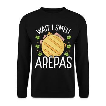 Venezuelan Food Wait I smell Arepas Colombian Food - Unisex Sweatshirt - black - Front - Alina (178cm) & Michal (187cm)