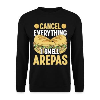 Venezuelan Traditional Food I smell Arepas Maker - Unisex Sweatshirt - black - Front - Alina (178cm) & Michal (187cm)