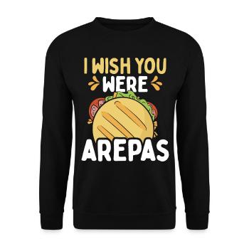 Venezuelan Food I wish you were Arepas Lover - Unisex Sweatshirt - black - Front - Alina (178cm) & Michal (187cm)
