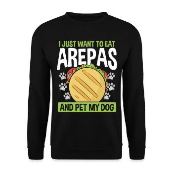 Colombian Food Arepas Lover Pet my Dog Owner - Unisex Sweatshirt - black - Front - Alina (178cm) & Michal (187cm)