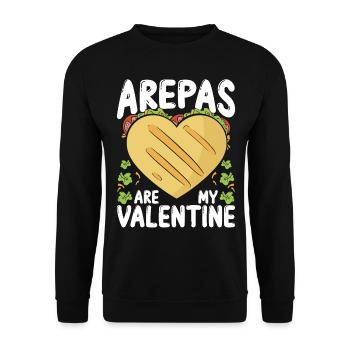 Colombian Food Maker Arepas are my Valentine - Unisex Sweatshirt - black - Front - Alina (178cm) & Michal (187cm)