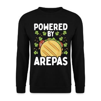 Colombian Traditional Food Powered by Arepas Lover - Unisex Sweatshirt - black - Front - Alina (178cm) & Michal (187cm)