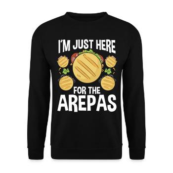 Colombian Food Im just here for the Arepas - Unisex Sweatshirt - black - Front - Alina (178cm) & Michal (187cm)