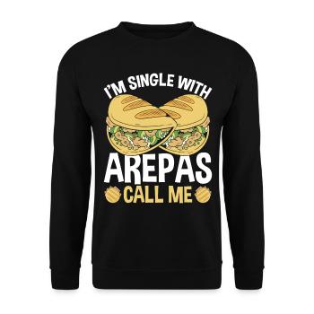 Colombian Food Single with Arepas Lover Venezuelan - Unisex Sweatshirt - black - Front - Alina (178cm) & Michal (187cm)