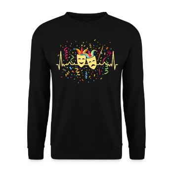Confettis Heartbeat Masques de carnaval Fasnacht Jeck - Sweat-shirt Unisexe - noir - Devant - Alina (178cm) & Michal (187cm)