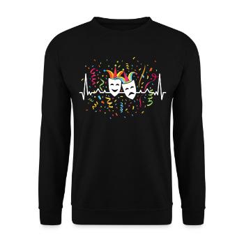 Confettis Carnaval Masques Carnaval Carnaval Jeck - Sweat-shirt Unisexe - noir - Devant - Alina (178cm) & Michal (187cm)