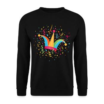 Fool's Cap Confetti Carnival Carnival Carnival - Unisex Sweatshirt - black - Front - Alina (178cm) & Michal (187cm)